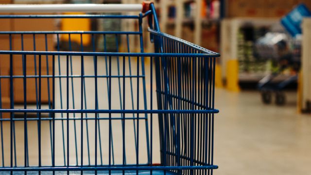 Shopping cart in a retail store