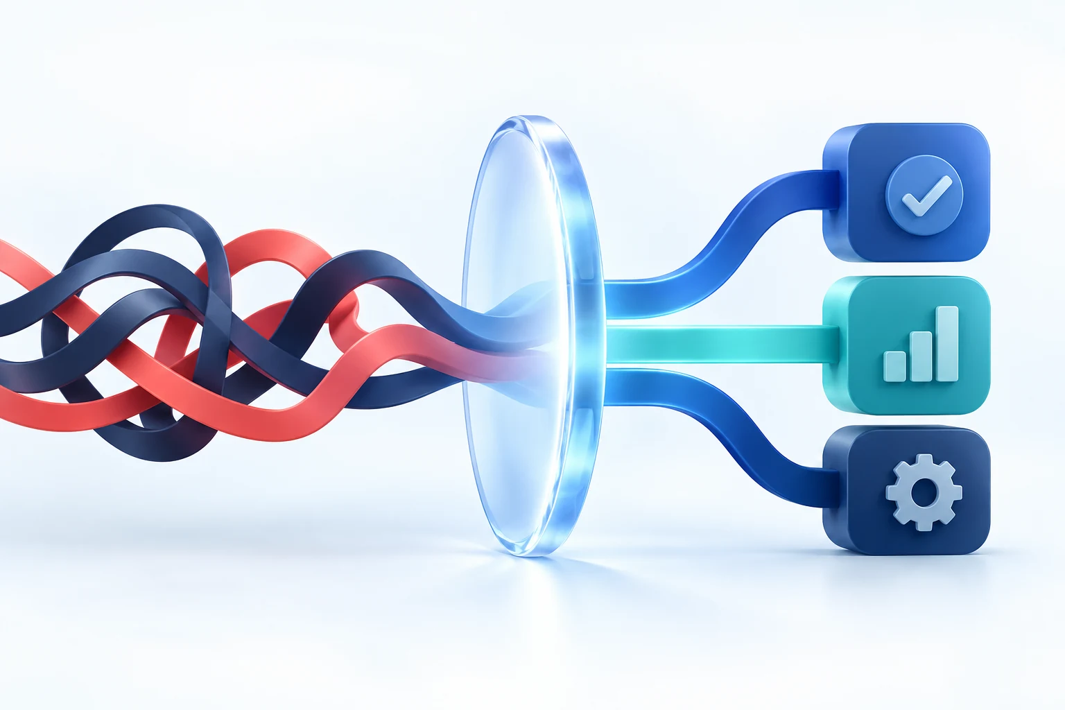 Complex business challenges becoming clear, connected solutions